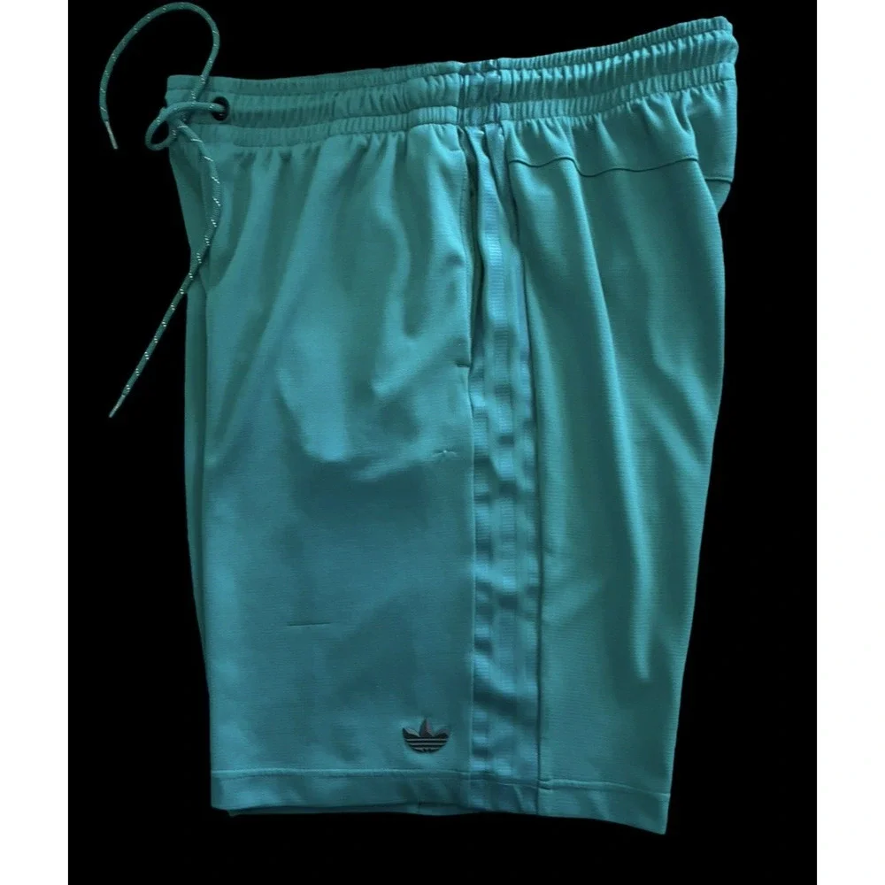 ADIDAS 3 Stripes Basketball Shorts, Teal Blue/Green, 9